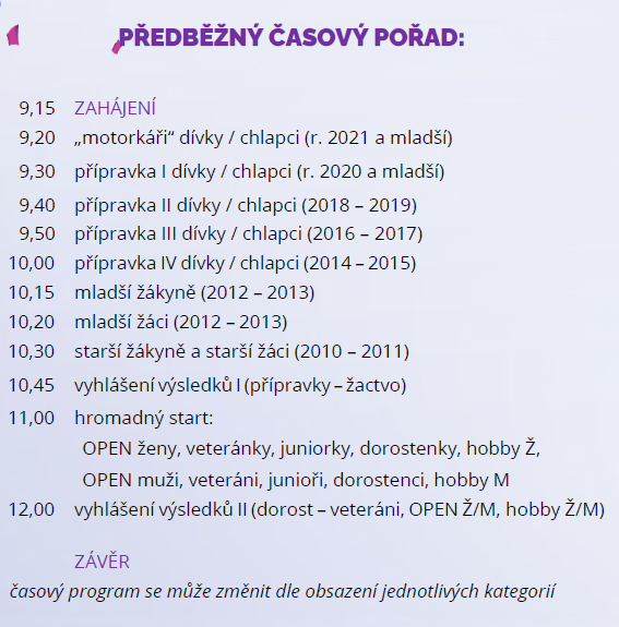 BKL - předběžný časový pořad
